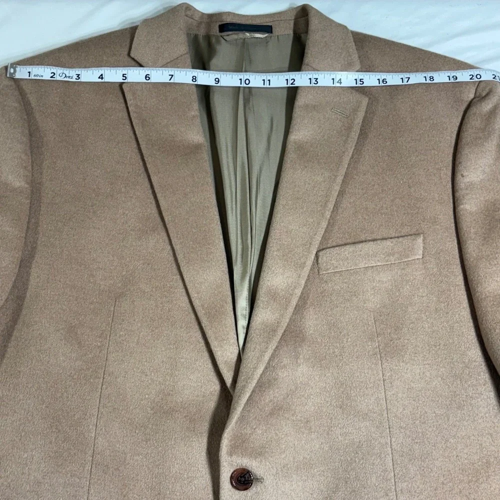 Lauren Ralph Lauren Blazer Mens 48L Tan Wool Silk Cashmere Sport Coat Luxury